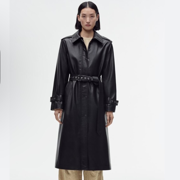 Belted faux leather trench - Picture 5 of 6